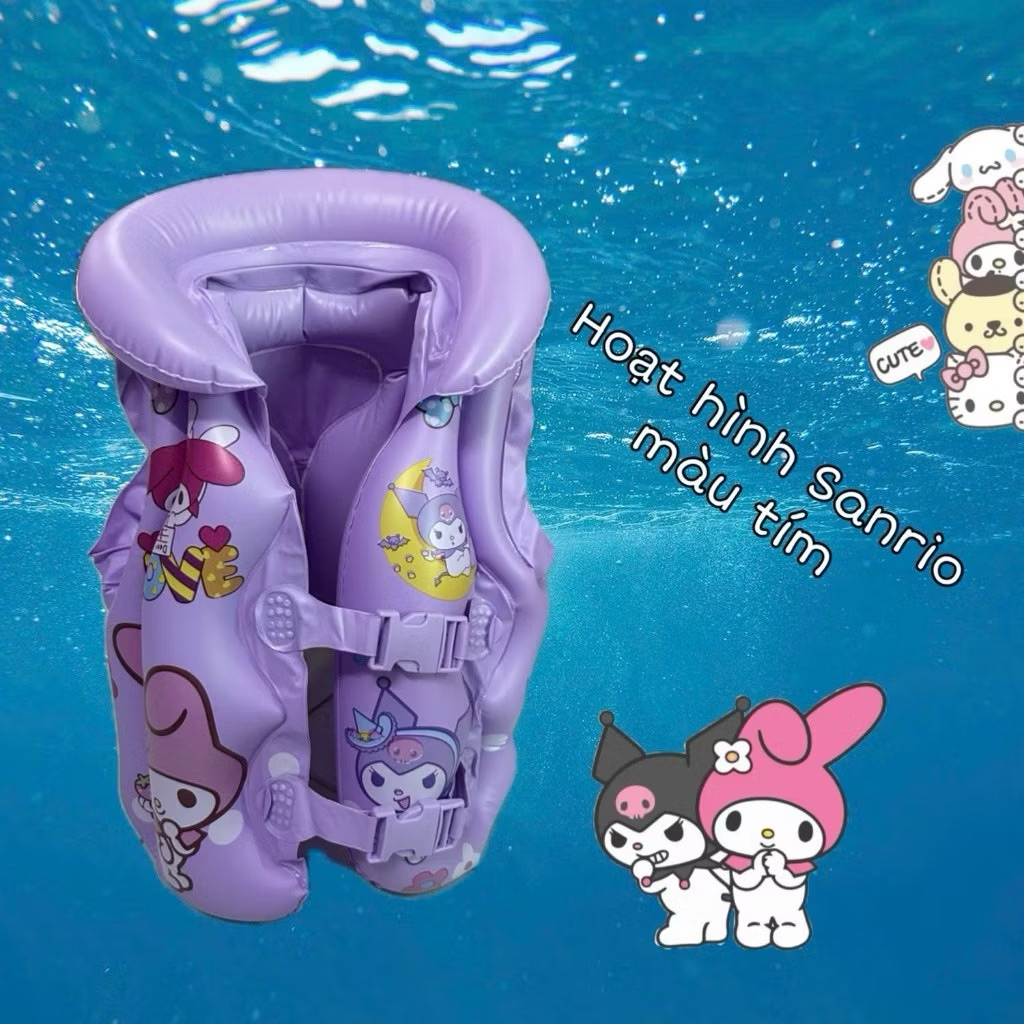 Áo Phao Bơi Trẻ Em In Hoạt Hình Dễ Thương, Chống Trôi, Có Đệm Cổ, Quai Gài Chắc Chắn, Cho Bé Gái 2–6 Tuổi