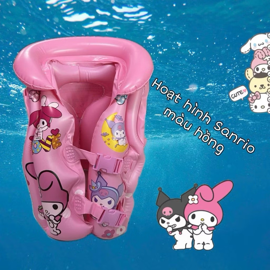 Áo Phao Bơi Trẻ Em In Hoạt Hình Dễ Thương, Chống Trôi, Có Đệm Cổ, Quai Gài Chắc Chắn, Cho Bé Gái 2–6 Tuổi
