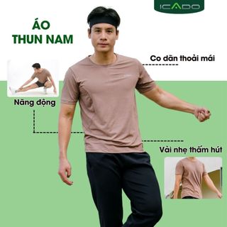 Áo Thun Thể Thao Nam ICADO HT101 Thun Lạnh Thoáng Khí Co Dãn 4 Chiều Áo Thun Nam Nhẹ thegioidotap