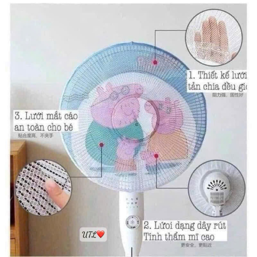 Lưới bọc quạt an toàn cho bé