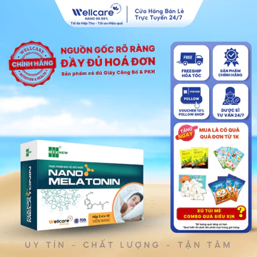 [DATE 12/2026] Nano melatonin Vỉ 30 viên, bổ sung melatonin, hỗ trợ giấc ngủ, ngủ ngon, sâu giấc