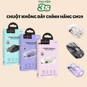 Chuột Không Dây Chính Hãng Hoco GM29 – Thiết Kế Trong Suốt, 2 Chế Độ Kết Nối Bluetooth & Wireless