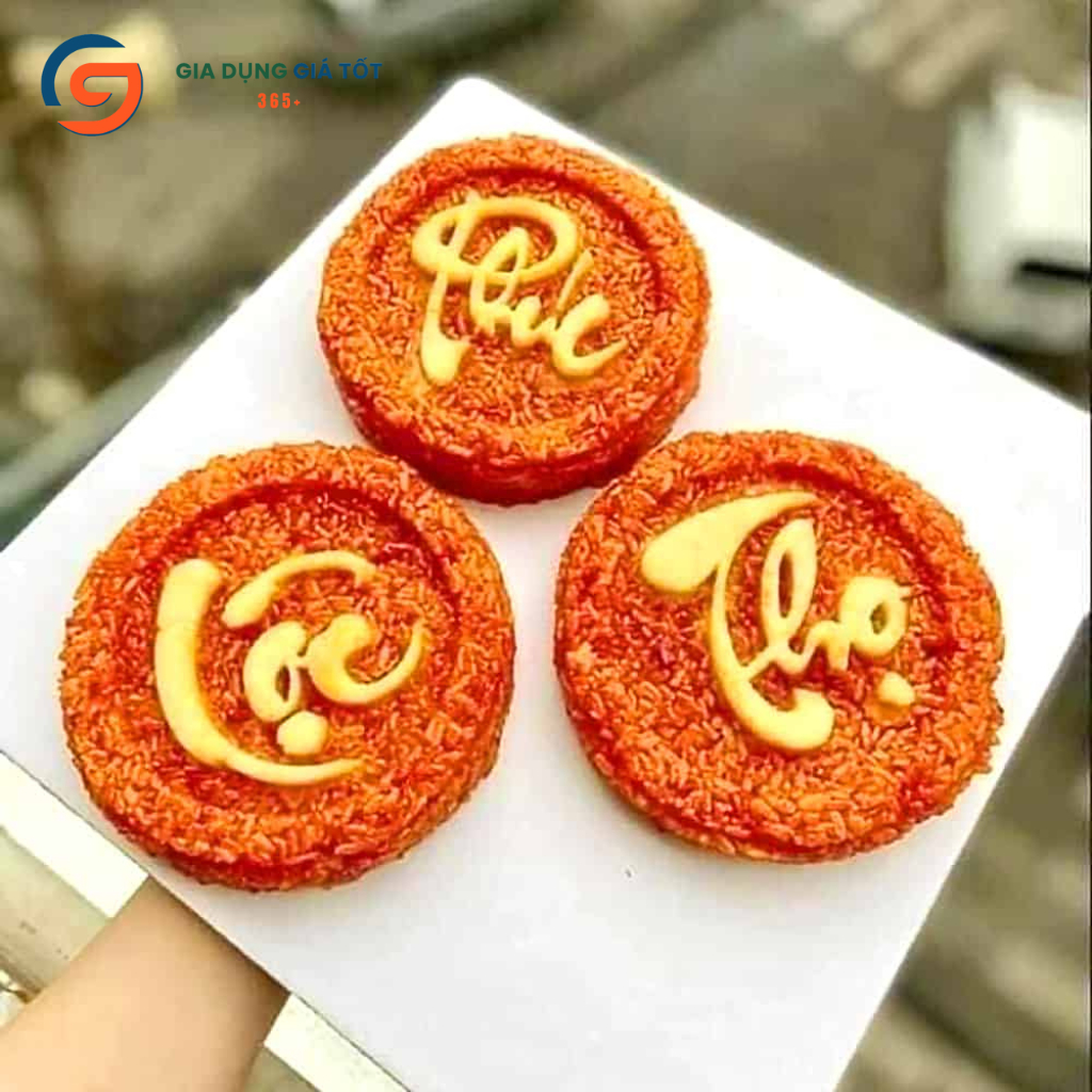 Khuôn ép xôi chữ Phúc Lộc Thọ Song Long - khuôn xôi nhựa tạo hình đẹp, dùng lễ Tết