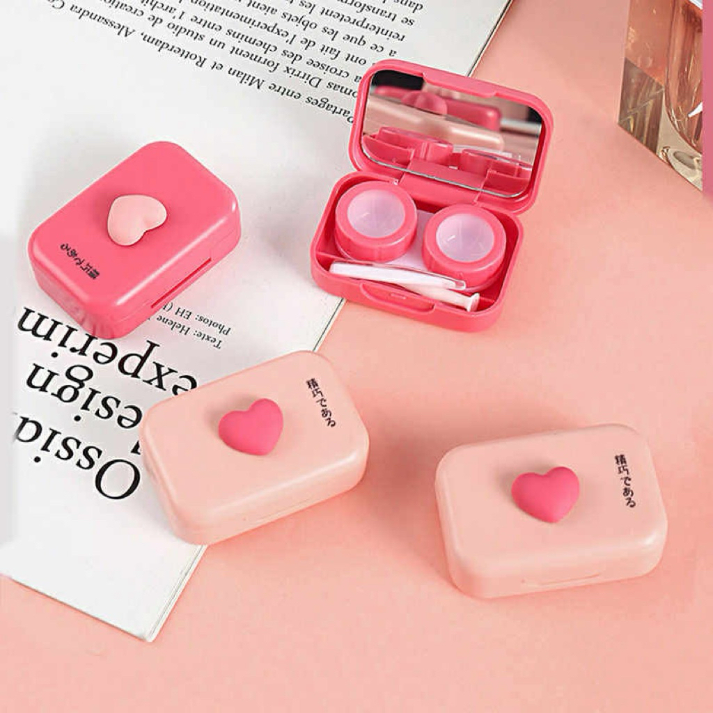 Khay đựng lens kính áp tròng mini trái tim tình yêu Muneyes Angel eye