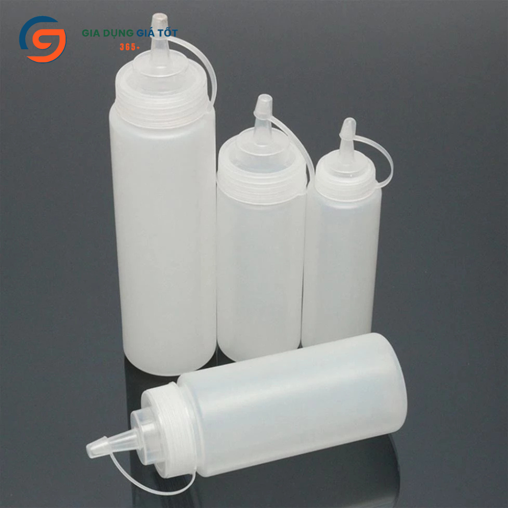 Chai đựng tương ớt, tương cà nhựa Song Long 250ml 500ml 650ml - chai bóp đầu nhọn tiện lợi