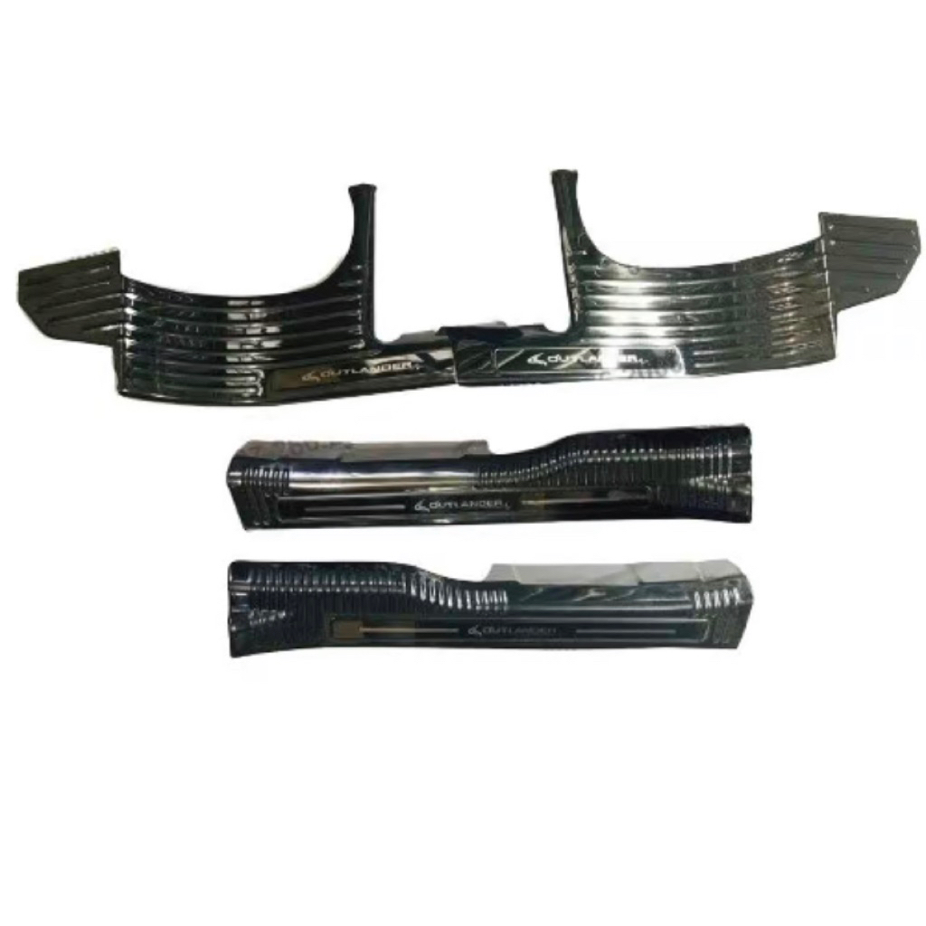 Ốp bậc cửa, nẹp bước chân xe Mitsubishi Outlander 2016-2024 vân Titan hàng cao cấp