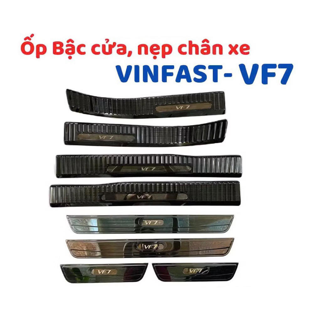 Ốp bậc cửa, nẹp bước chân xe Vinfast VF7 vân Titan hàng cao cấp