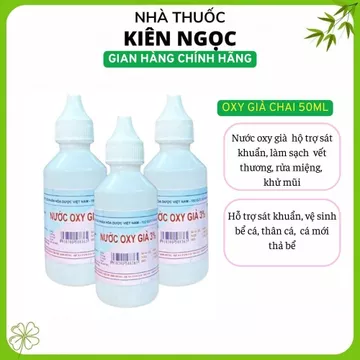 Nước oxy già 3% HD 50ml – dung dịch làm sạch da, hỗ trợ vệ sinh vết trầy xước
