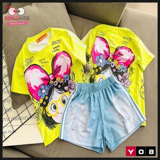 Set đồ bộ in 3D đùi bé gái thun lạnh in 3D họa tiết hoạt hình siêu cute cho bé gái từ 10 đến 43kg