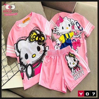 Set đồ bộ in 3D đùi bé gái thun lạnh in 3D họa tiết hoạt hình siêu cute cho bé gái từ 10 đến 43kg