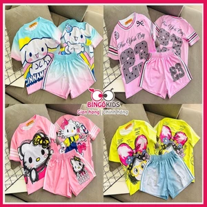 Set đồ bộ in 3D đùi bé gái thun lạnh in 3D họa tiết hoạt hình siêu cute cho bé gái từ 10 đến 43kg
