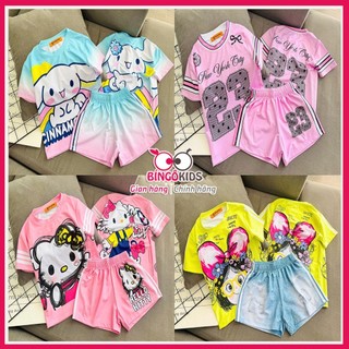 Set đồ bộ in 3D đùi bé gái thun lạnh in 3D họa tiết hoạt hình siêu cute cho bé gái từ 10 đến 43kg