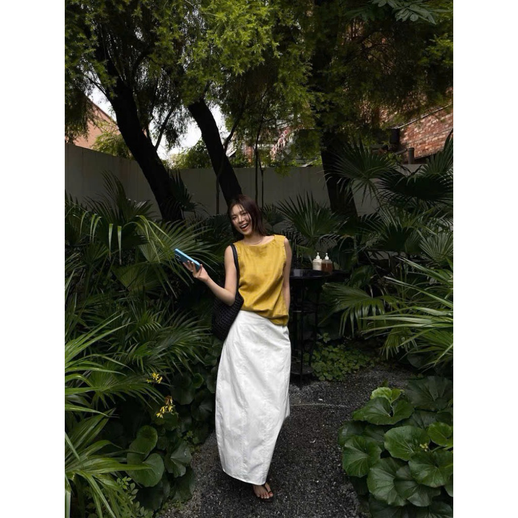 Chân váy dáng búp linen  Cotton Onni st