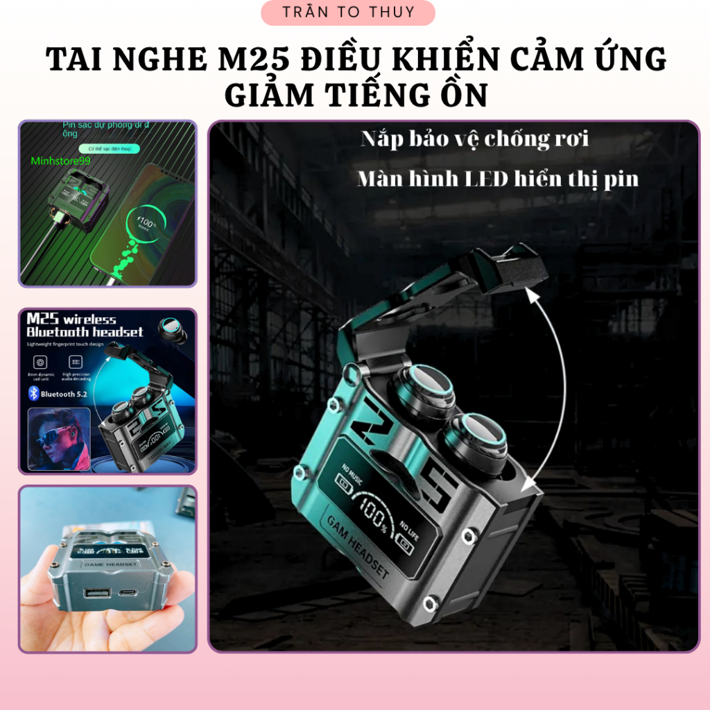 [M25] Tai Nghe Bluetooth M25 Gaming âm thanh tốt, độ trễ thấp, pin trâu ...