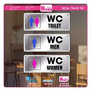 Decal Dán Nhà Vệ Sinh, Toilet, WC, Sticker Decor Nhà Vệ Sinh Dán Kính, Tường, Gạch Men, Gỗ Chống Thấm Nước.
