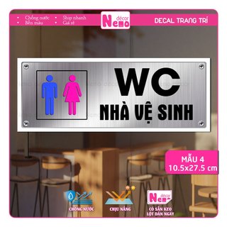 Decal Dán Nhà Vệ Sinh, Toilet, WC, Sticker Decor Nhà Vệ Sinh Dán Kính, Tường, Gạch Men, Gỗ Chống Thấm Nước.