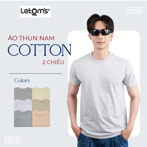 Áo thun nam cotton cao cấp LeTom's 2C – Áo phông nam cổ tròn nhiều màu co giãn 2 chiều nhiều size S-3XL-M1