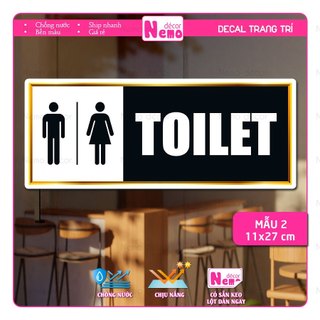 Decal Dán Nhà Vệ Sinh, Toilet, WC, Sticker Decor Nhà Vệ Sinh Dán Kính, Tường, Gạch Men, Gỗ Chống Thấm Nước.