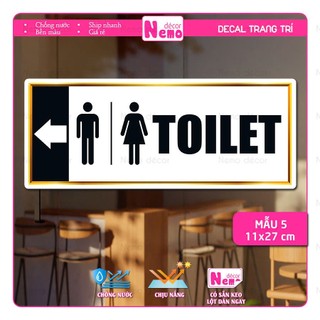 Decal Dán Nhà Vệ Sinh, Toilet, WC, Sticker Decor Nhà Vệ Sinh Dán Kính, Tường, Gạch Men, Gỗ Chống Thấm Nước.