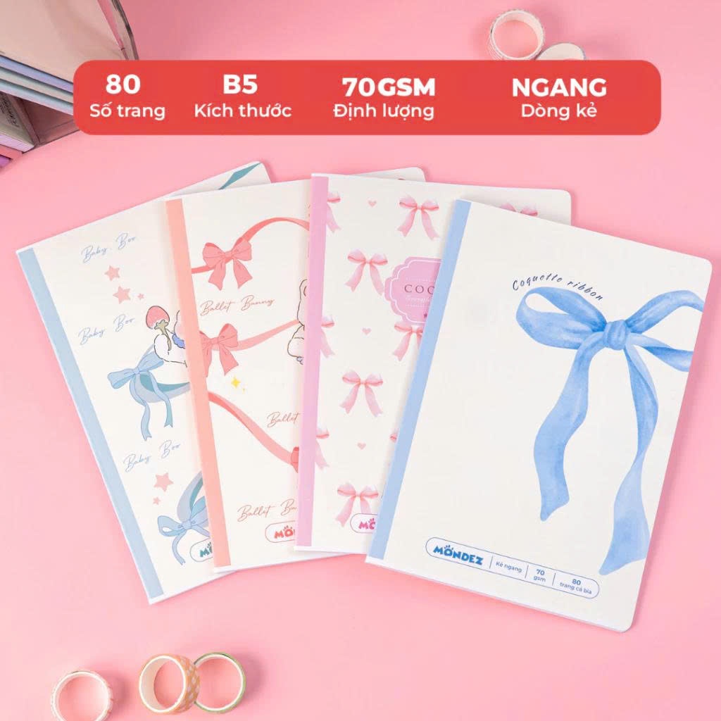 Combo 10 Vở Kẻ Ngang 80/120/200 Trang B5 MONDEZ & CLASSMATE Vở Viết Giấy 70gsm Không Thấm Mực