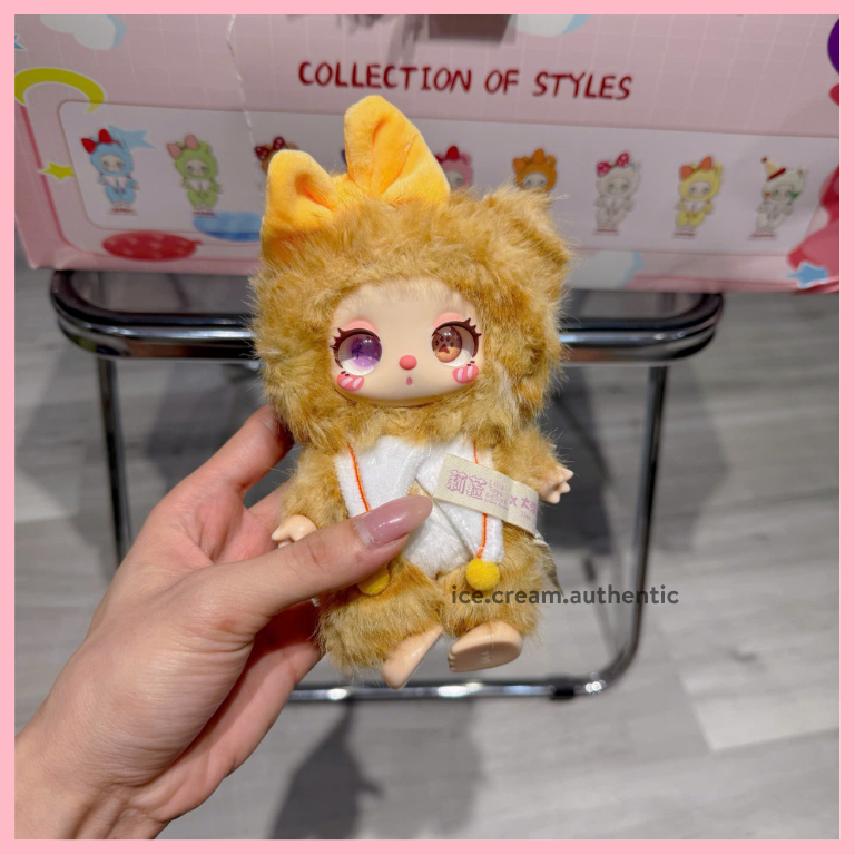 [Hỏa tốc HCM] Blind Box móc khóa gấu bông Lila Lucky cat V3 chính hãng có checkcard