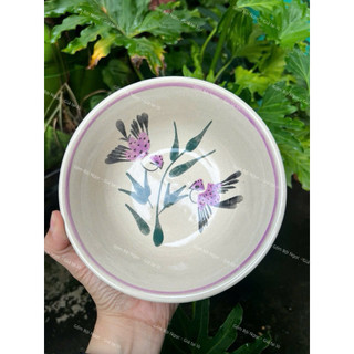 Chén/Tô/Dĩa/Thố Vẽ Tre + Chim Tím Cao Cấp Mới Siêu Xinh Nhiều Kích Thước - Gốm Lái Thiêu - Gốm Nam Bộ