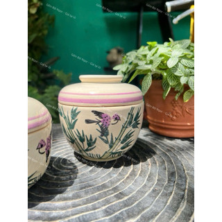 Chén/Tô/Dĩa/Thố Vẽ Tre + Chim Tím Cao Cấp Mới Siêu Xinh Nhiều Kích Thước - Gốm Lái Thiêu - Gốm Nam Bộ