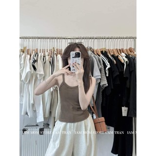 Áo 2 Dây Đính Nơ Ngực Phối Ren Xinh Xắn Dáng Croptop Thời Trang