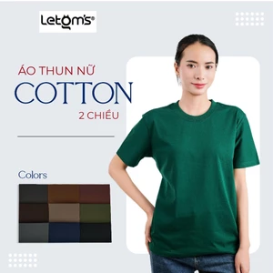 Áo thun nữ cotton 2 chiều LeTom's – Form regular, co giãn, màu trung tính, size S-3XL