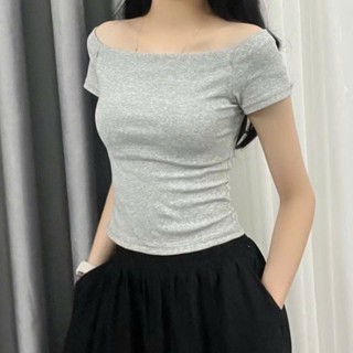 ÁO TRỄ VAI bản to tiểu thư sang chảnh chất coton Hàn cúc dọc dành cho nữ