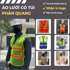 Áo bảo hộ lao động phản quảng cho thợ kĩ thuật kĩ sư làm việc công trình và buổi tối