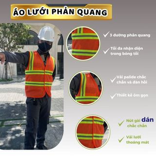 Áo bảo hộ lao động phản quảng cho thợ kĩ thuật kĩ sư làm việc công trình và buổi tối