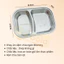 Khay Ăn Dặm Inox 2 Ngăn BearMommy Kèm Thìa, Khay Thìa Inox Tập Ăn Dặm Cho Bé An Toàn Tiện Lợi