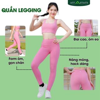 Quần Dài Tập Yoga Gym Nữ ICADO HT102 Legging Thể Thao Co Giãn 4 chiều Chống UV Form Ôm thegioidotap