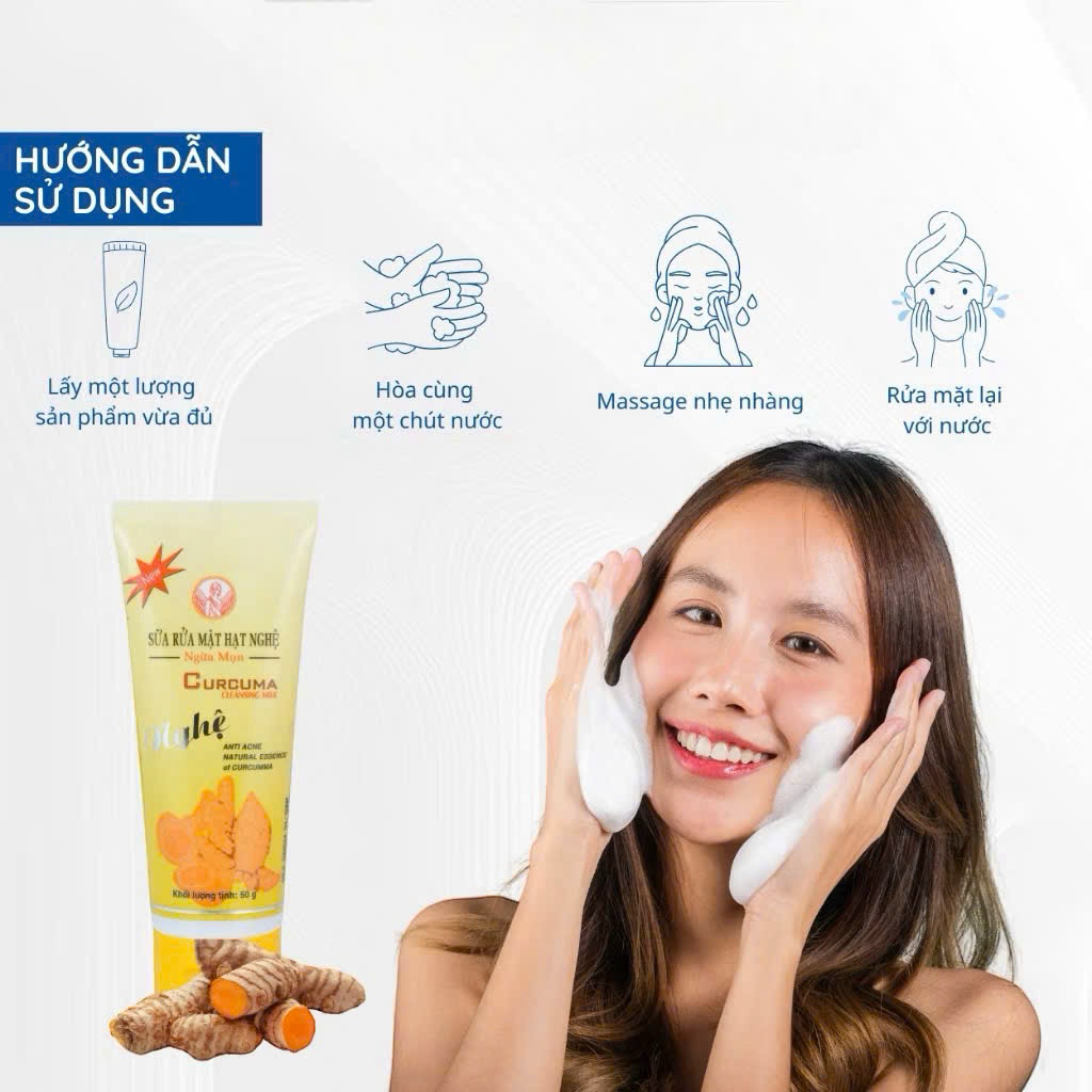 Sữa Rửa Mặt Hạt Nghệ Thorakao 50g – Ngừa Mụn, Giảm Thâm, Lành Sẹo, Chính Hãng