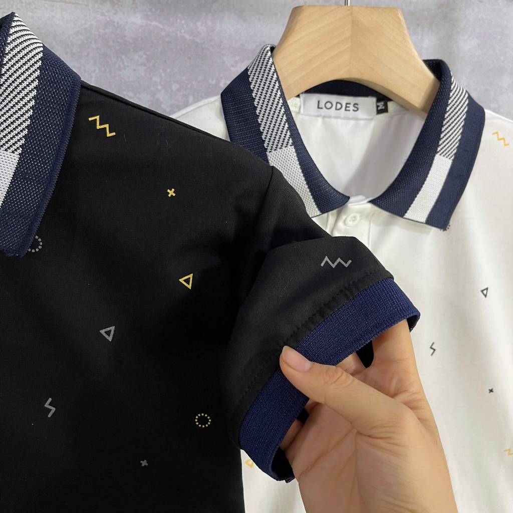 [cb289] Áo polo Nam Tay ngắn, dáng slimfit, thêu chữ, thêu, vải cotton co dãn 4 chiều mịn mát