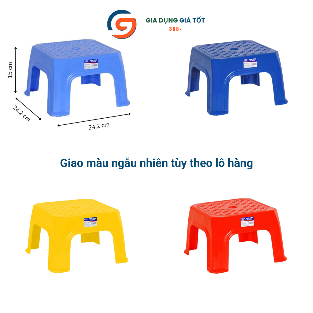 Ghế nhựa thấp mini Song Long - ghế bệt loại nhỏ cho bé, quán ăn, dùng trong nhà ngoài trời