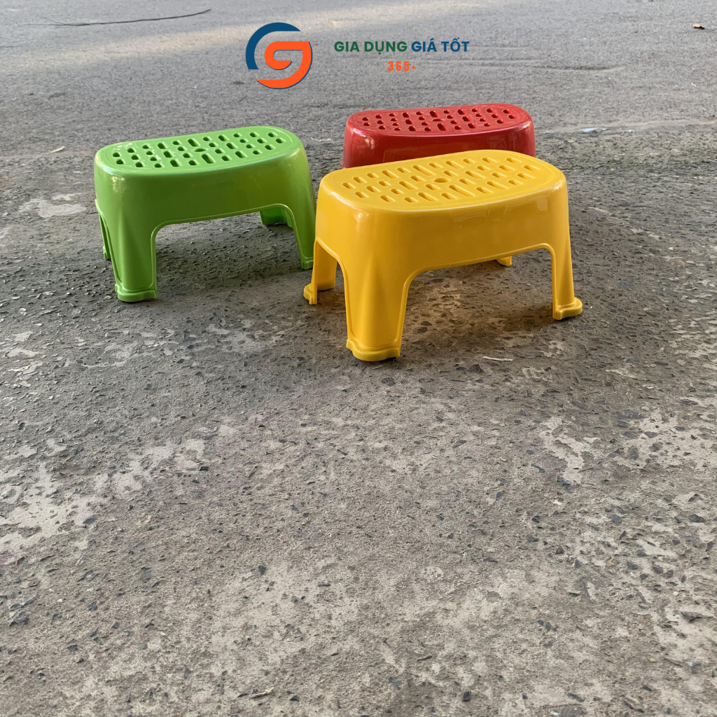 Ghế nhựa lùn Song Long cho bé, ghế nhựa mini ngồi thấp hình chữ nhật nhiều màu dày dặn