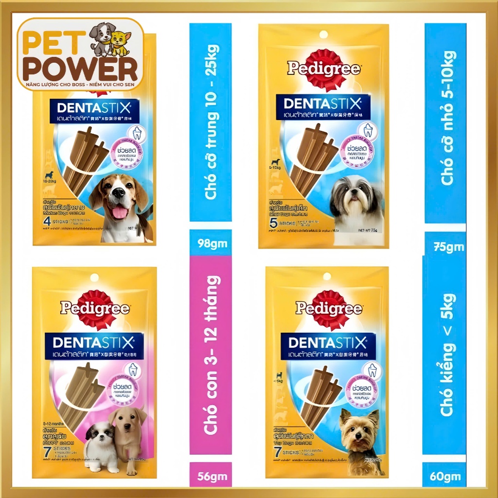 Xương gặm sạch răng Dentastix Pedigree Gà cho chó