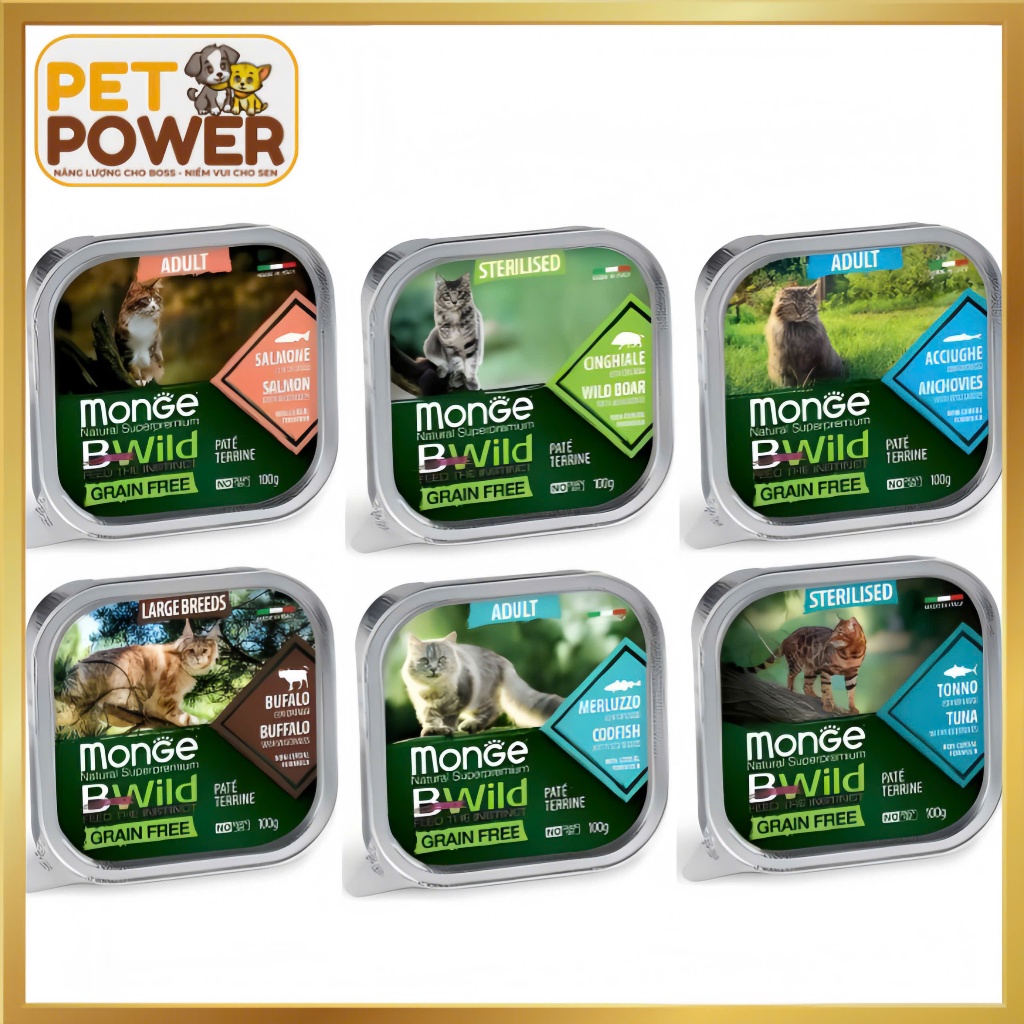 Pate Mèo Monge BWild Nhiều Vị [100gr]