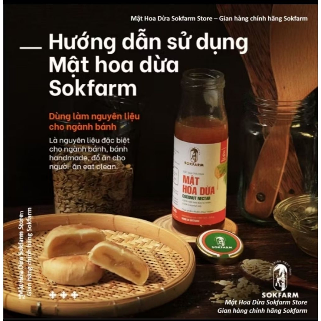 Mật hoa dừa Sokfarm - 250g - thuần chay, thuần thực vật