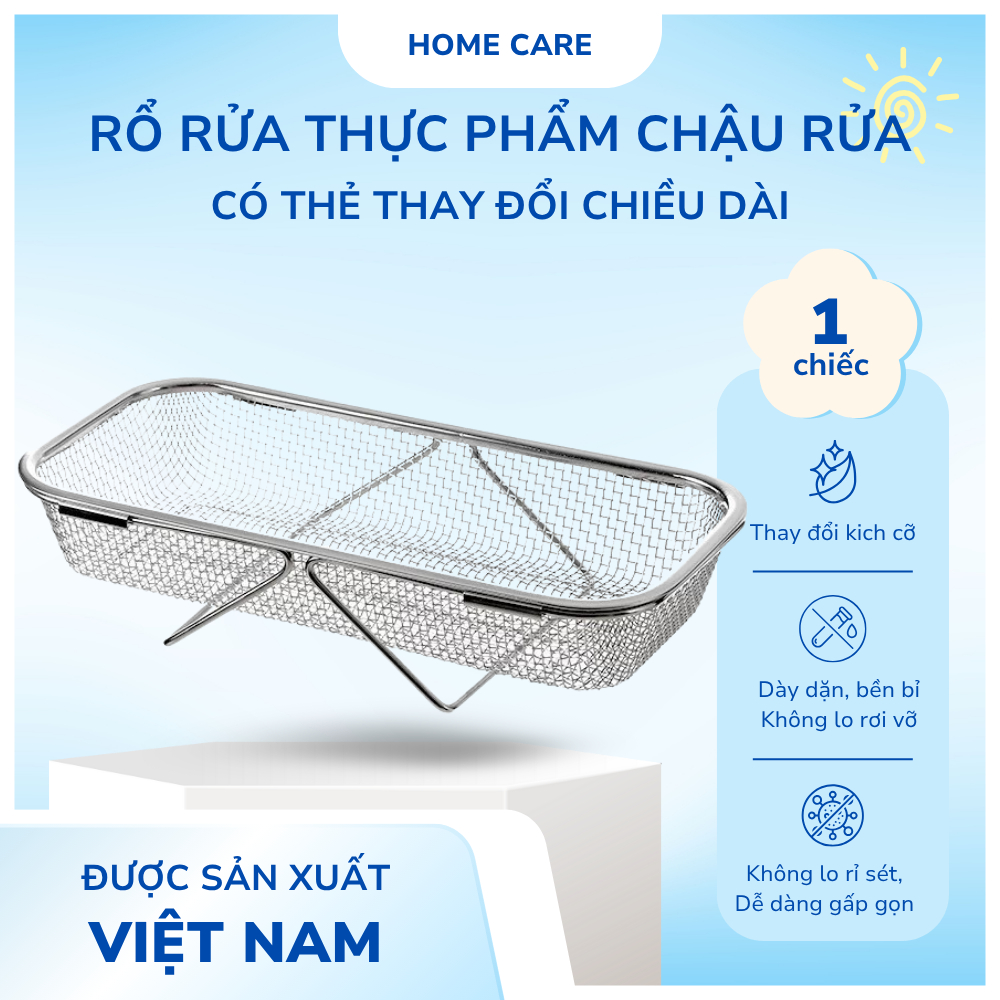 Rổ Lưới Inox Gác Bồn Rửa Bát, Rổ Rửa Rau Củ Quả Úp Chén Đĩa Ráo Nước Có ...