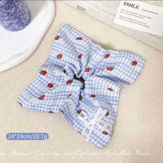 Scrunchies Dây Cột Tóc Thiết Kế Mẫu Vuông Cỡ Lớn Mới Hàn Quốc Dễ Thương