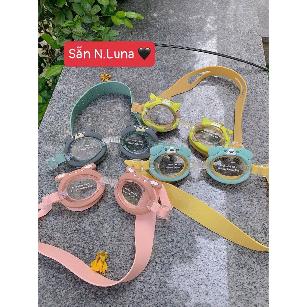 Kính bơi hoạt hình chỉnh quai 2-12y