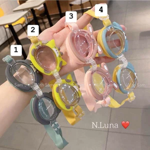 Kính bơi hoạt hình chỉnh quai 2-12y