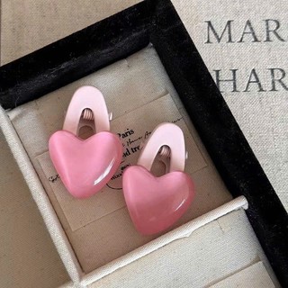 Set 4 kẹp nơ tim hồng màu hồng ngọt ngào cho mái tóc thêm xinh