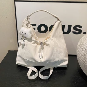 Túi Xách Nữ Đeo Chéo Tote Giỏ Xách Siêu Basic Có 2 Ngăn Gồm Ngăn Phụ Dây Rút Cá Tính Tặng Kèm Charm Gấu Xinh Xắn - ST997