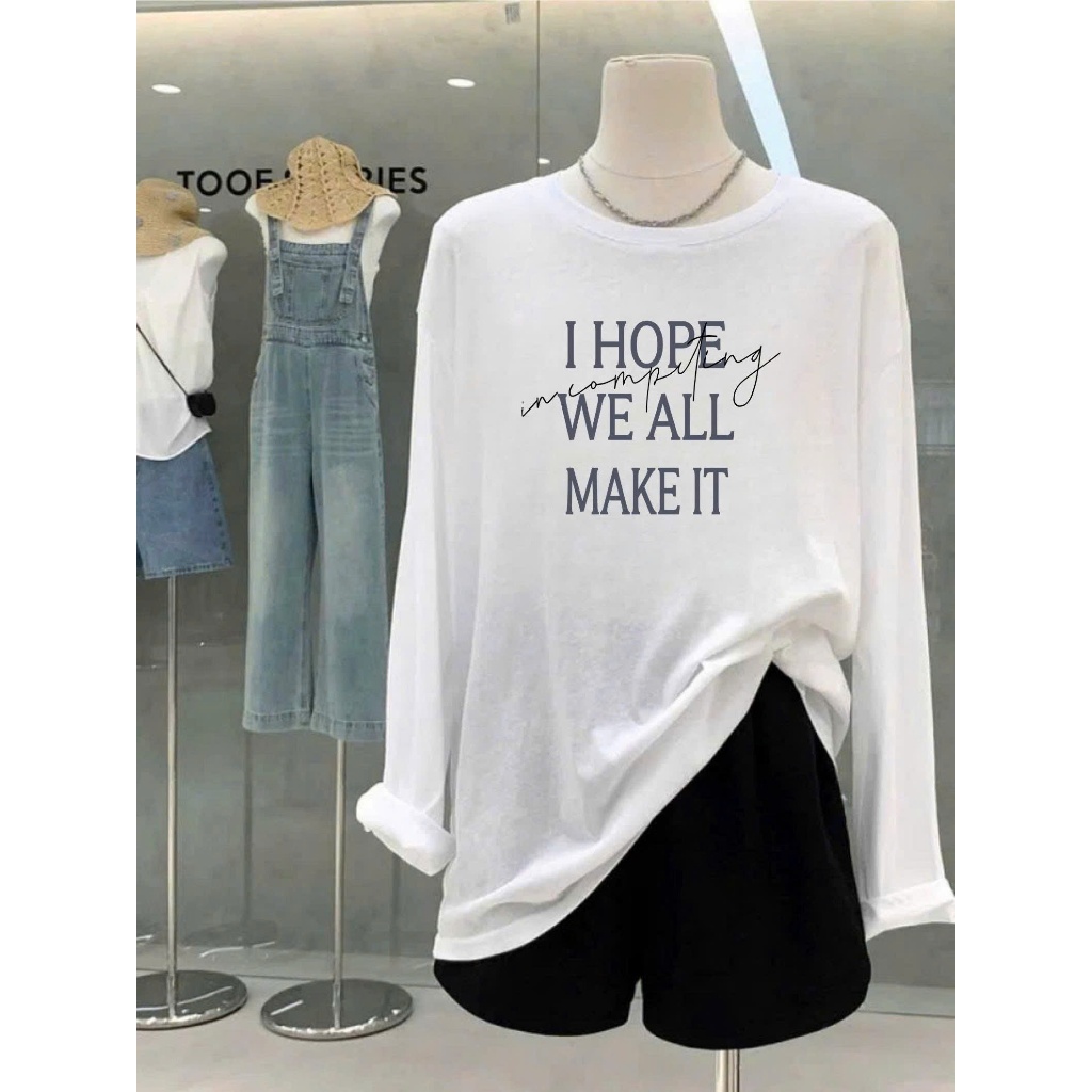 Mẫu Mới Áo thun dài tay in hình JULY FASHION, Áo thun nữ tay dài mềm mại ấm áp mùa Thu Đông, Chất thun xượt mịn đẹp