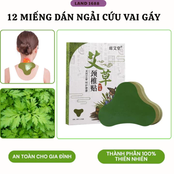 [12 miếng] hộp 12 miếng dán vai gáy Ngải Cứu Hộp 12 Miếng Dán Ngải Cứu – Giảm Đau Mỏi Vai Gáy, Lưng Gối, Thoát Vị, Thoái