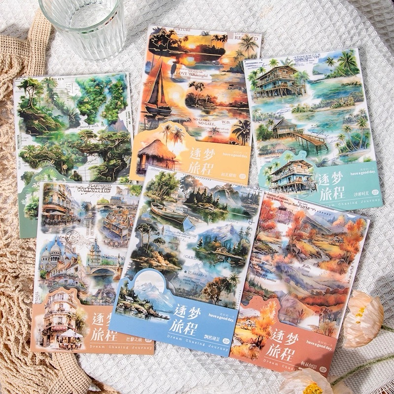 Set sticker 02 trang hình dán theo chủ đề khác nhau có viền cắt sẵn ...